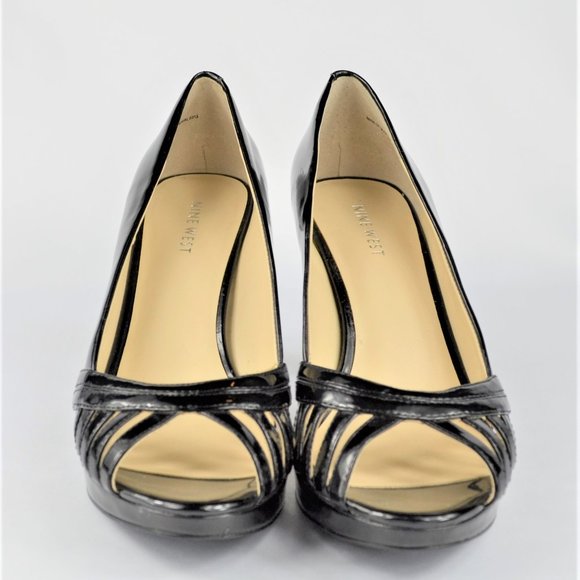 nine west black patent shoes